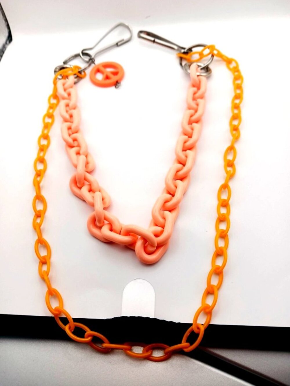 Acrylic Orange Peace Wallet Or Pants Double Layer 18 Inches Long